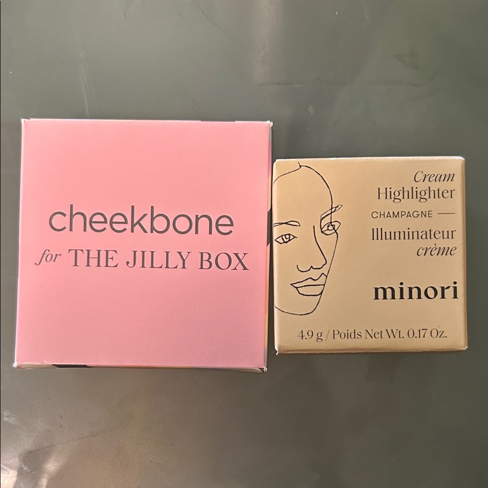 Jilly Box exclusive Lip & Cheek cream by Cheekbone & Cream Highlighter by minori
